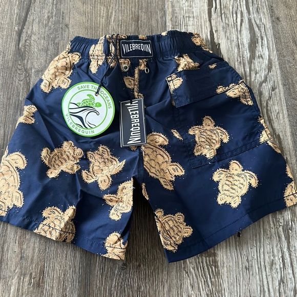 Vilebrequin Other - Vilebrequin Navy Blue Sand Turtles Swim Trunks NWT